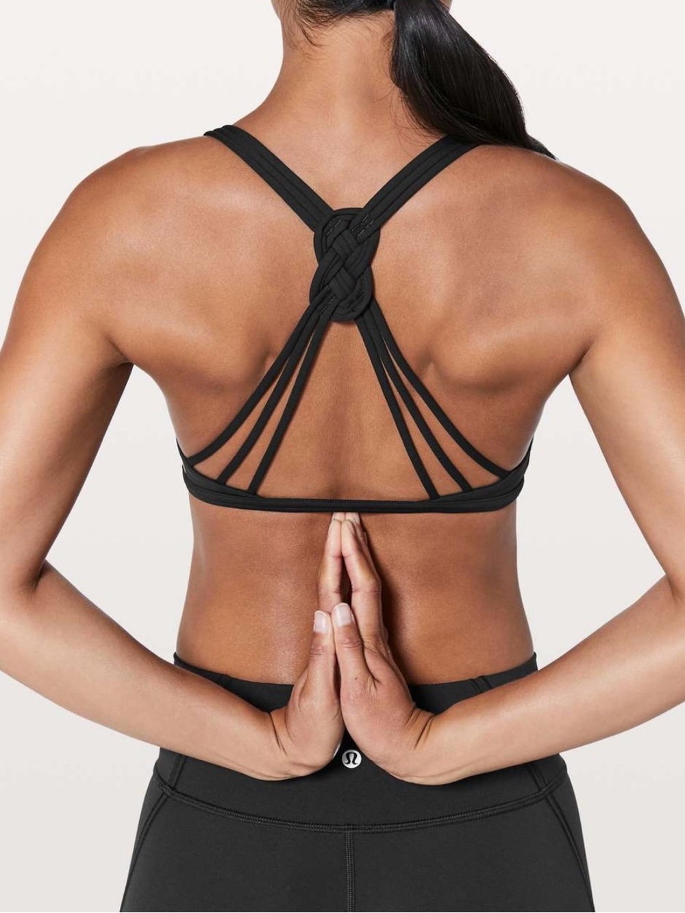 lululemon Black Strappy love Knot-Back Sports Bra 10